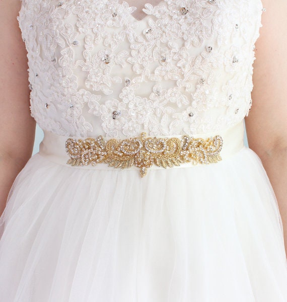 rose gold wedding dress belt