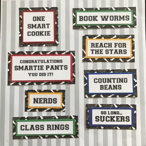 Graduation Candy Signs, set of 9 Candy Bar Sign Candy Sign Graduation Party Graduation Party Favors Candy Bar Candy Buffet Sign image 4