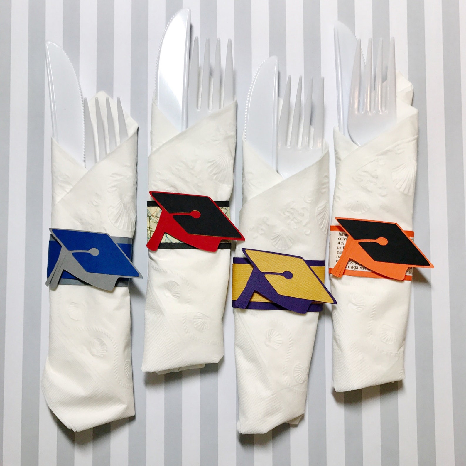 Graduation Napkin Rings set of 20 Graduation Ideas Class Etsy