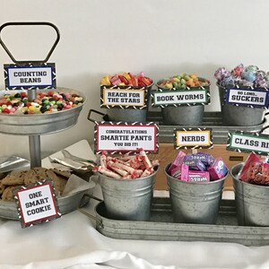 Graduation Candy Signs, set of 9 Candy Bar Sign Candy Sign Graduation Party Graduation Party Favors Candy Bar Candy Buffet Sign image 5