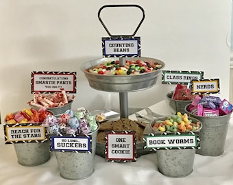 Graduation Candy Signs, set of 9 - Candy Bar Sign - Candy Sign - Graduation Party - Graduation Party Favors - Candy Bar - Candy Buffet Sign