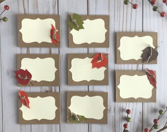 LAST CHANCE! Thanksgiving Place Cards – Set of 8 Paper Place Cards for Fall or Thanksgiving Table Decor