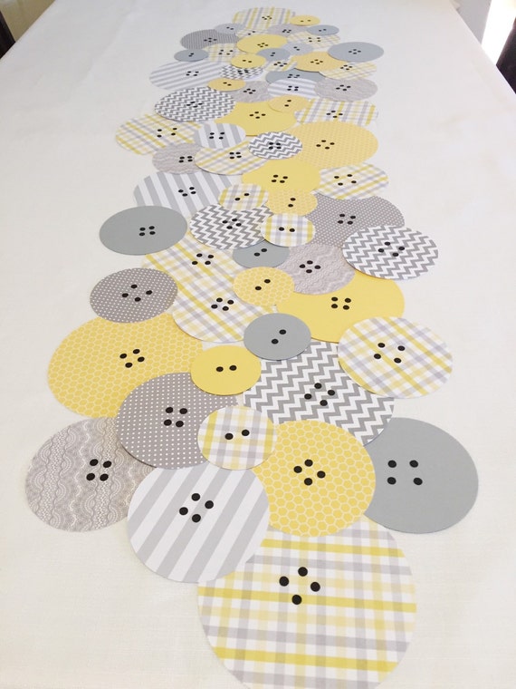 Button Baby Shower Table Runner Cute As A Button Baby Shower Etsy
