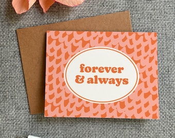 Forever and Always Red and Pink Card – Love and Friendship Card