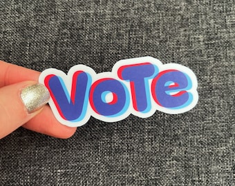 Vote Sticker | Retro Risograph Style Water-Resistant Vinyl Decal for Laptop, Water Bottle