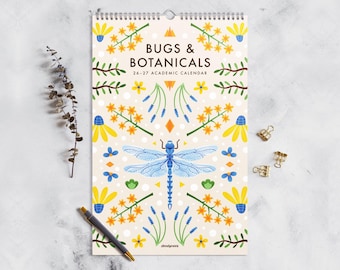 2026-2027 Academic Bugs and Botanicals Wall Calendar: Modern Folk Art