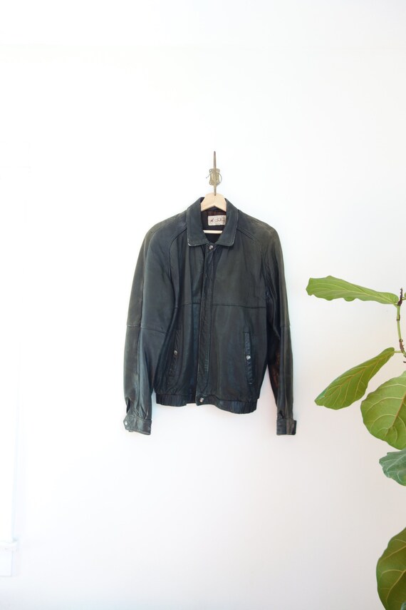 vintage 90s unisex bomber leather jacket