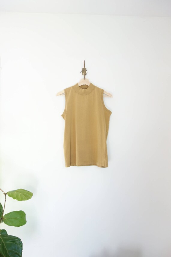 vintage GAP 90s sleeveless turtleneck made in usa