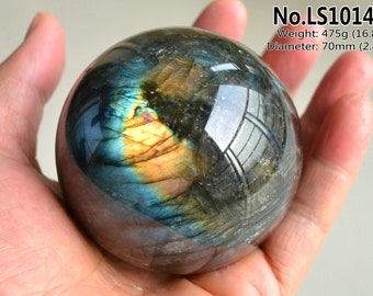 Natural Large Labradorite Ball Flash Blue Gold Light Labradorite Stone Sphere Crystal Ball - what you see is what you get