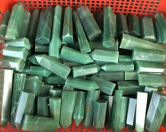Green Aventurine Tower Point Green Aventurine Stone Obelisk Wand Crystal Generator Tower for Reiki Healing Crystals Crystal Grids