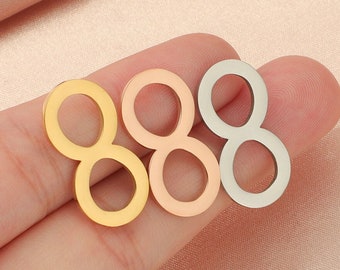 Stainless Steel Infinity Links Infinity Figure Eight Connector Linker INFINITY Pendant Charms Large Double rings for Necklace Bracelet