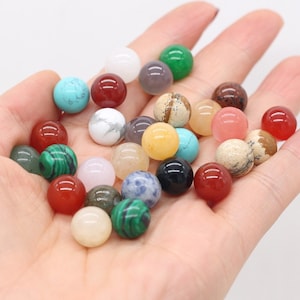 10mm Natural Stone Sphere,No Hole Gem Beads,Small Ball Gemstone Undrilled Bead, Healing Crystal Mini Ball,Multiple Colors Wholesale