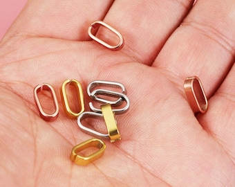 50Pcs Stainless Steel Pinch Bails for Pendant Charms, Snap Open Clips Connector Metal Clasps for Necklace Bracelet Jewelry Making