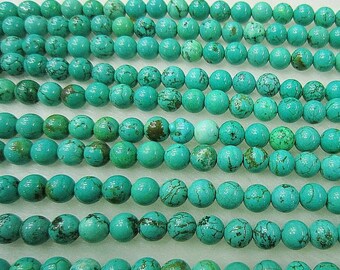 Green Turquoise Beads Round Polished Bead 15" Full Strand Roundness Beads Grade AAA