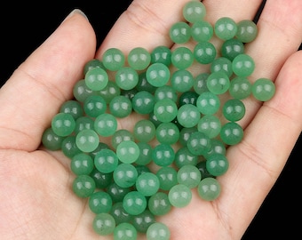 Small Natural Green Aventurine Ball No Hole Sphere Gemstone Undrilled Beads Healing Crystal Mini Ball,4mm 6mm 8mm 10mm 12mm 14mm 16mm 20mm