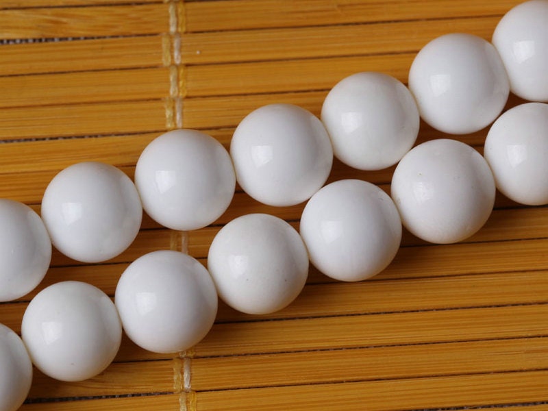 Perline Di Conchiglia Rotonde Ricostituite Da 8 Mm - Filo Intero - Foto 6