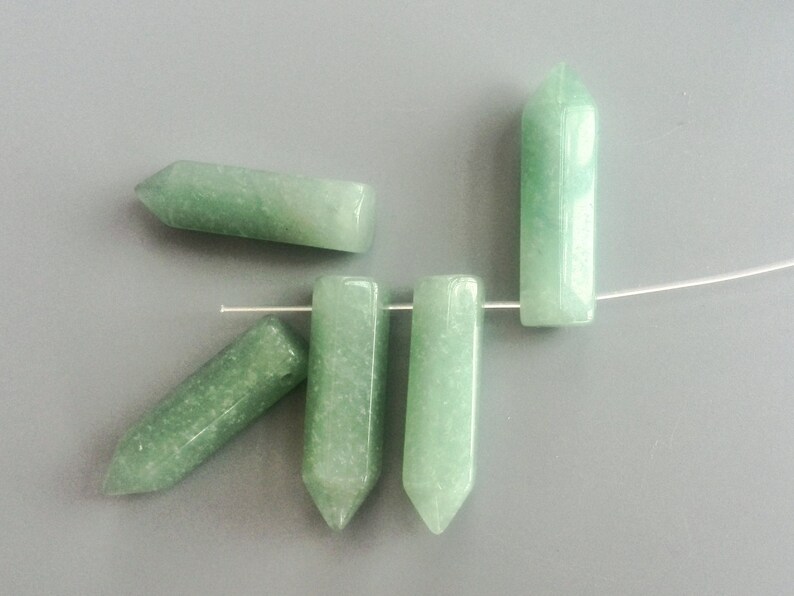 Natural Green Aventurine Quartz Bullet Faceted Point Hexagonal Etsy