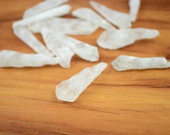 5 PCS Top Drilled Rough Rock Quartz Druzy Clear Crystal Point Drop Beads 0359