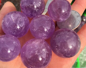 Natural Amethyst Ball Round Sphere Purple Crystal Gemstone Undrilled Healing Crystal Ball Size From 10mm to 50mm