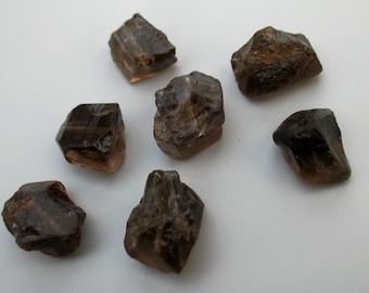 Raw Smoky Quartz Beads,Nugget Brown Crystal Bead,Natural Rough Punched Loose Gemstone Stone Centre Drilled Beads Bead Healing Crystal 0109