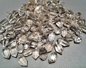 10 Pcs Herkimer Diamond Genuine Natural AA Grade Rock Crystal Quartz Double Point Lucky Crystal Undrilled 6mm-15mm