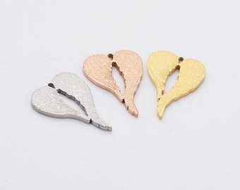 20*14mm Stainless Steel Castiel's Wings Pendant Angel Wings Charm for DIY Necklace 18K Gold Plated or Silver DIY Jewelry Charm