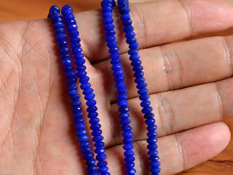 Blue Agate Micro Faceted Rondelles Beads 15 Length Strand AAAmazing Quality Blue Agate Faceted Rondelles Bead T045