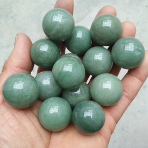 Bola de aventurina verde natural, esfera redonda, piedra de aventurina verde, piedra preciosa, bola de cristal curativa sin perforar, tamaño de 15 mm a 50 mm
