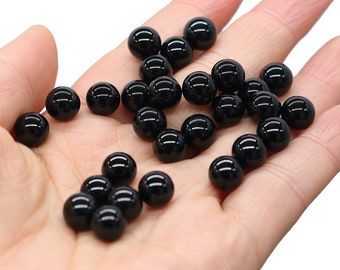 Liten svart agatkula utan hål, svart agatkula, ädelstenskula, oborrade pärlor, helande kristall, minikula, 4 mm, 8 mm, 10 mm, 14 mm, 16 mm, 20 mm