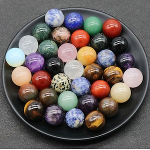 16mm Natural Stone Sphere,No Hole Gem Beads,Small Ball Gemstone Undrilled Bead, Healing Crystal Mini Ball,Multiple Colors Wholesale