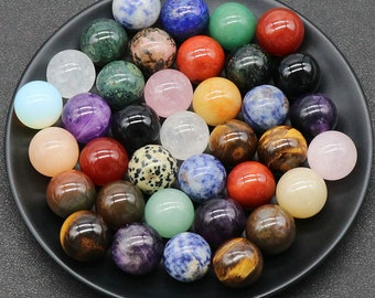 16 mm Naturstein Sphere, keine Loch Edelstein Perlen, kleine Kugel Edelstein ungebohrt Perle, Heilung Kristall Mini Ball, mehrere Farben Großhandel