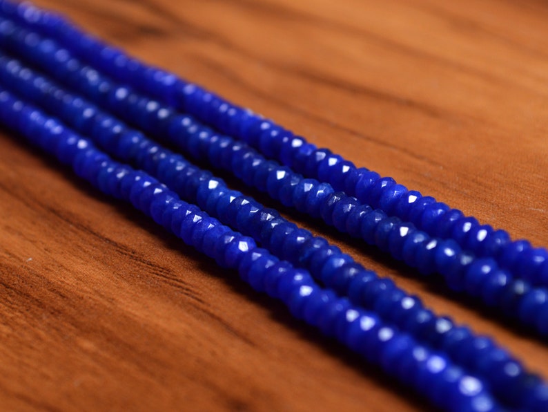 Blue Agate Micro Faceted Rondelles Beads 15 Length Strand AAAmazing Quality Blue Agate Faceted Rondelles Bead T045