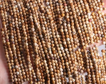 Superfine Natural Picture Jasper Beads Tiny 2mm 3mm Gemstone Smooth Beads Round Loose Beads for bracelet necklace DIY 15 inch Strand