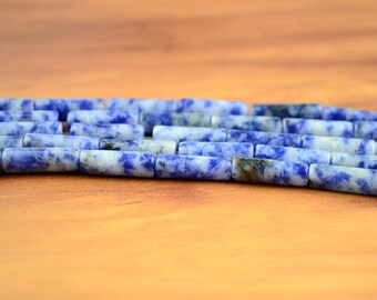 Blue Sodalite Tube Beads Cylinder 4x13mm Stone Beads 15 Inch Strand