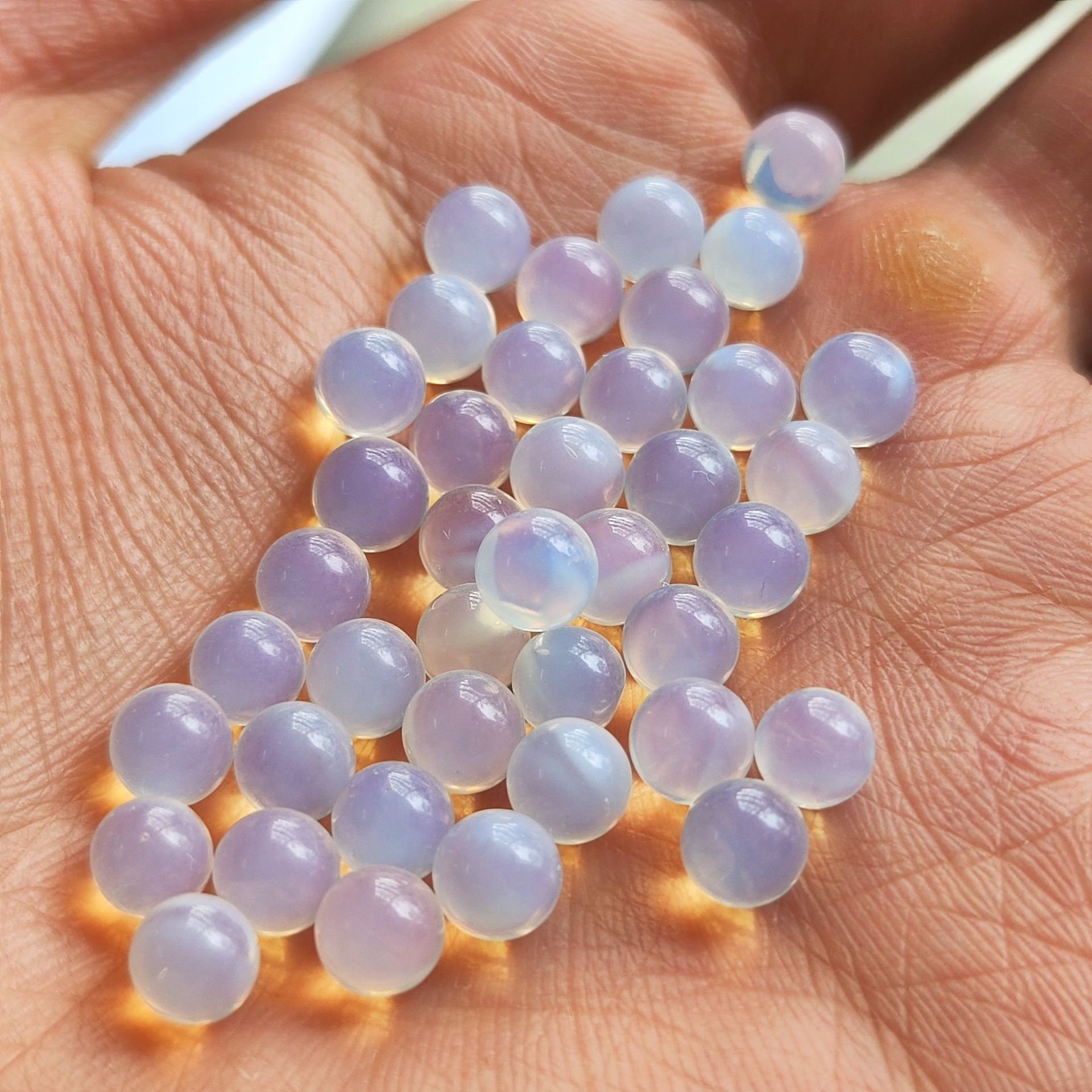 Mountain Crystal Opalizing Spheres – 6mm, 8mm, Or 10mm Gemstone Beads Strand