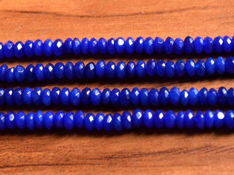 Blue Agate Micro Faceted Rondelles Beads 15 Length Strand AAAmazing Quality Blue Agate Faceted Rondelles Bead T045
