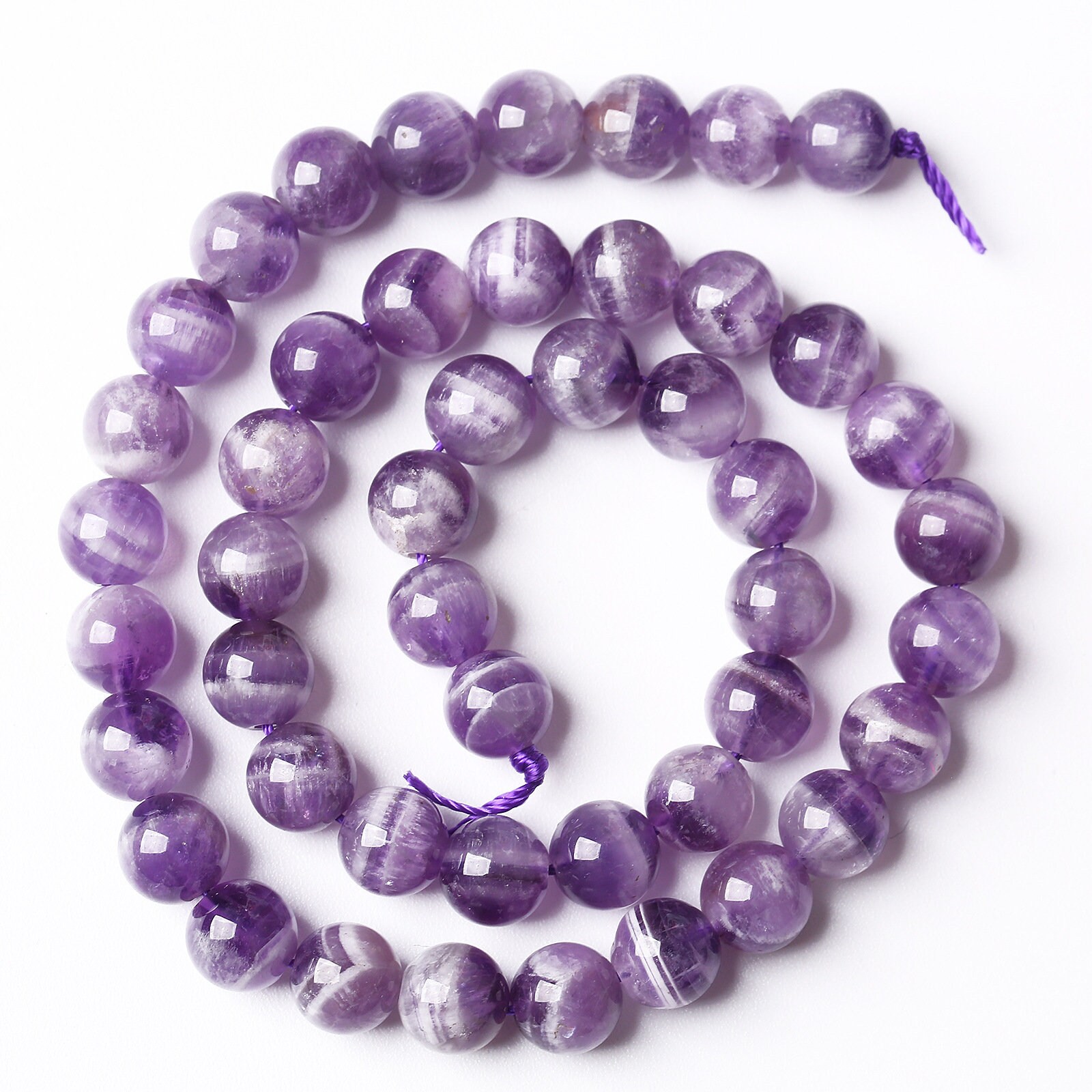 KYEYGWO Ametista, Pietre Rotonde, Perline Sciolte, 8 Mm, Energetiche, Per La Creazione Di Gioielli, Fai Da Te, 38 Cm - Foto 2