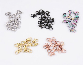 50Pcs Stainless Steel Lobster Claw Clasps ,Bracelet Necklace Small Lobster Clasps Findings Bulk for DIY Jewelry Making,9mm 10mm 13m