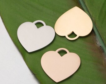 5Pcs Stainless Steel Heart Charms for DIY Necklace 25mm Large Gold Silver Tone Love Pendants ,Tiny Jewelry Charm