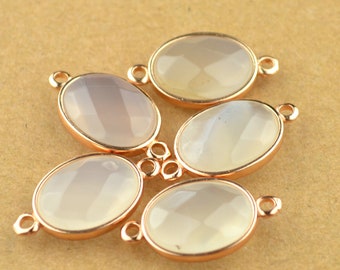 Natural Agate Oval Faceted Connector Bezel Oval Shape Gold Plated Rim 14x24mm include the Double Bail