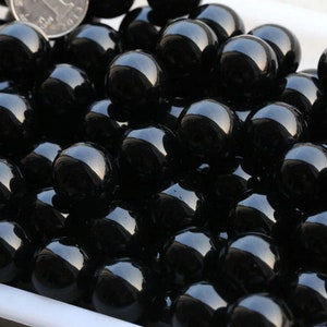 Natural Black Obsidian Ball Round Sphere Gemstone Undrilled Healing Crystal Ball Diameter from 15mm to 50mm