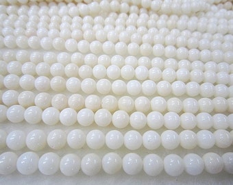 Natuurlijke witte koraalkralen ronde gepolijste natuurlijke halfedelstenen 15" volledige streng 4 mm 6 mm 8 mm 10 mm optioneel