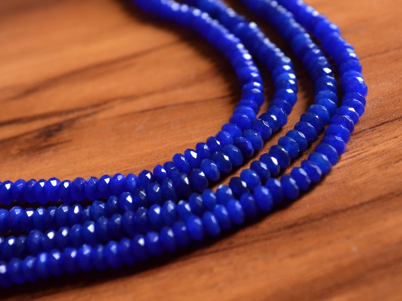 Blue Agate Micro Faceted Rondelles Beads 15 Length Strand AAAmazing Quality Blue Agate Faceted Rondelles Bead T045