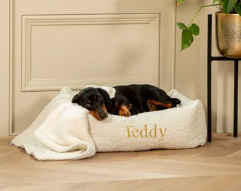 Personalised Cosy & Calm Puppy Box Bed | Luxury Dog Beds | Ideal For Puppies | The Perfect Dog Bed For Bliss Nap-Time | Handmade Dog Bed