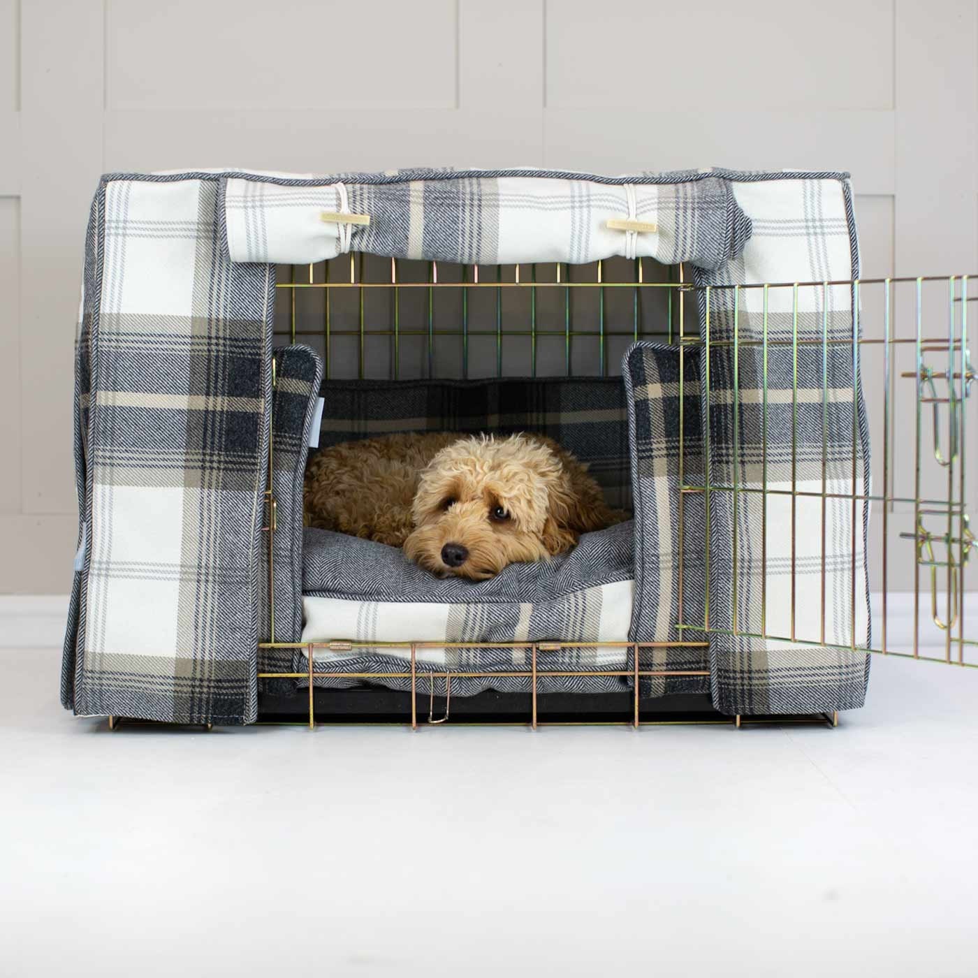 Housse de caisse pour chien personnalisée Collection Tweed neutre  Disponible en 5 tailles et 3 couleurs Housse de cage pour chiot -   Canada