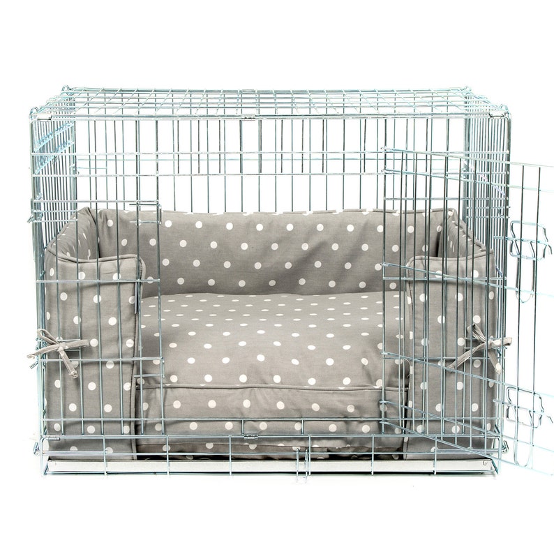 Grey Spot Dog Crate Bumper And Cushion Set Available in 4 Etsy