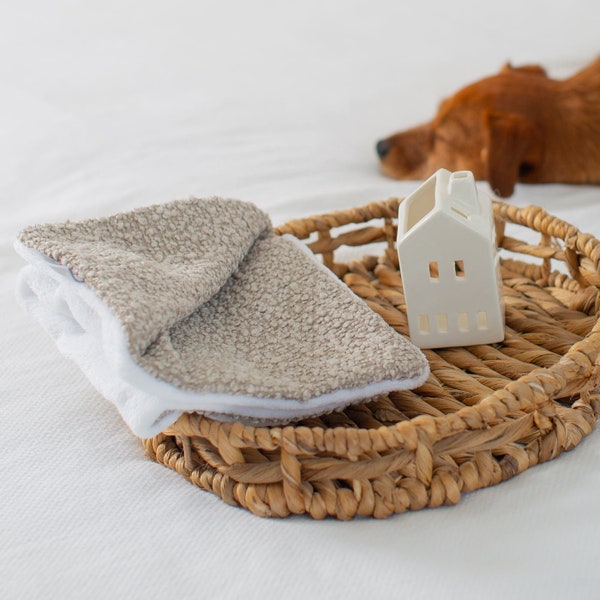 Luxury Handmade Puppy Scent Blanket in Bouclé | The Perfect Blanket For Puppies | Dog Blankets For Beds | Relaxing Dog Blanket and Accessory