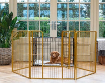 Lords & Labradors 80cm High Puppy Play Pen | Indoor and Outdoor Dog Fence | Ideal For Dog Training | Ensuring Pet Safety | Heavy Duty Pen