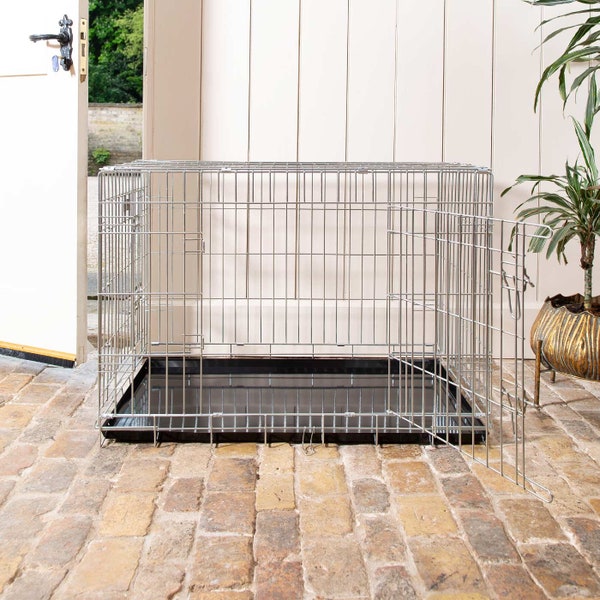 Lords & Labradors | Heavy Duty Silver Deluxe Dog Crate |  Dog Crate Furniture | Luxury Dog Cage | Modern Dog House | For Dogs and Puppies