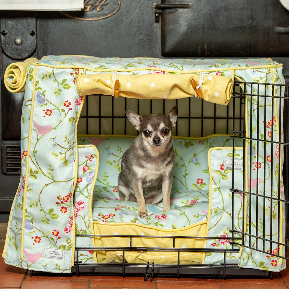Dog Crate Cover and Cushion Set in Seafoam Bird Trail and Etsy